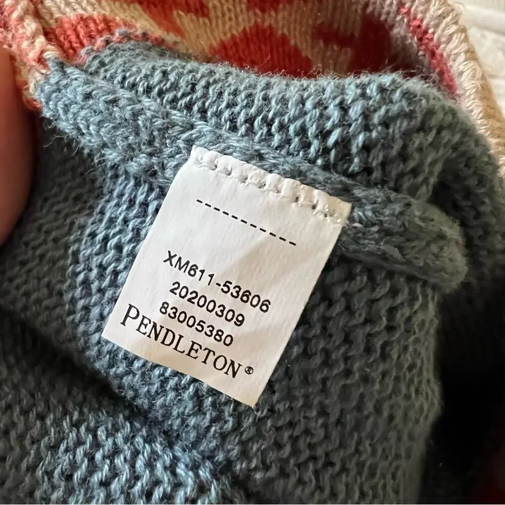 Pendleton PomPom Blue Knit Baby Hat